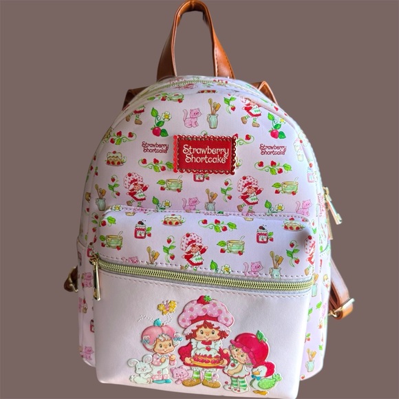 Strawberry Shortcake Handbags - Strawberry Shortcake Women's Backpack - Pink and Brown